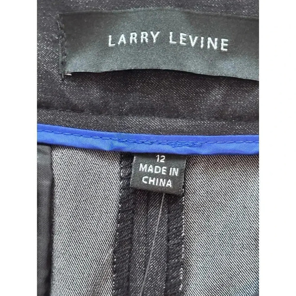 Larry Levine Women's Black Stretch Trouser Slacks Pants Size 12 - Picture 2 of 5